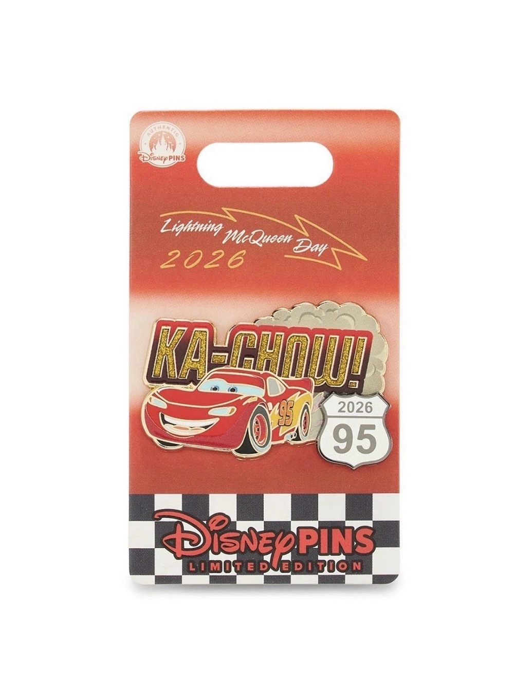 Disney Cars Pins Lightning McQueen DAY 9-5 2026 KA-CHOW! Enamel Pin RARE